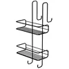CHROM LINE stenska viseča polica za prho, 240x490x220mm, črna mat - Črna - 240x490x220 mm - Gedy - CHROM LINE - 24 - Jeklo - Polica: večnivojska;Polica: stenska - Žica - 240 - 490 - 220 - 14