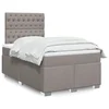 Vidaxl Box spring postelja z vzmetnico taupe 120x190 cm blago