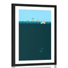 Plakat s paspartujem čarobno morje z barčico - 40x60 no frame