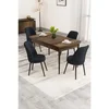 Hanah Home trpezarijski set Nix, sto na razvlačenje i 4 stolice, ploča u dekoru drveta Baroque, antracit tkanina Babyface