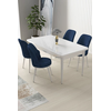 Hanah Home Set Trpezarijski sto i 4 stolice Nil, Tamnoplavi