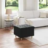 vidaXL Gumbni stol z blazino Črna 60 x 60 x 45 cm Žamet