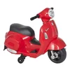 HOMCOM uradno licencirano električno motorno kolo za otroke vespa 6V baterija, žarometi in sirena, za otroke od 18-36 mesecev, rdeče, 66,5x38x52cm
