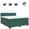 Vidaxl Box spring postelja z vzmetnico temno zelena 200x200 cm žamet