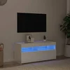 TV ormarić s LED svjetlima visoki sjaj bijeli 90x35x40 cm