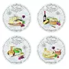 Set of 4 cheese serving platters, porcelain, 19 cm, Les Fromages - N