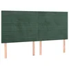 Vidaxl Vzglavje postelje temno zeleno 200x5x118/128 cm žametno