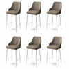HANAH HOME Set 6 barskih stolica Enox Cappuccino White