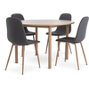 ALSTED O120 sto hrast + 4 JONSTRUP stolice asfalt/hrast