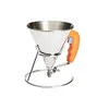 KWIK piston mini-funnel, with stand, 0.8 L, orange - de Buyer brand