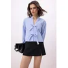 Trendyol Bluza nebeško modra/črna/bela