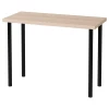 LINNMON / ADILS Sto, belo b. im. hrastovine/crna, 100x45 cm