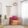 Modularni tabure s jastukom od tkanine s uzorkom patchwork