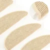 Prostirke za stepenice 15 kom 56x17x3 cm svijetlo bež poluokrugle