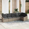 Sjedeća garnitura za vrt 6 kom. Siva poliratan 288,5 x 123,5 x 85 cm