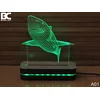 Black Cut 3D Lampa Ajkula, Zelena