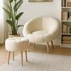 ATELIER DEL SOFA Fotelja i tabure Lida Cream