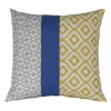 Bombažna prevleka za vzglavnik - 40x40 cm - Črtasta modra, rumena