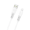 DUDAO Kabel s silikonskim oplaščanjem USB-A – iPhone Lightning L25SL 30 W, 1 m – bel