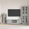 vidaXL Komplet TV omaric s predalom Betonsko siva Konstruiran les