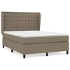 Vidaxl Box spring postelja z vzmetnico taupe 140x200 cm blago
