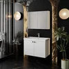 Skye Decor Set kupatilskog ormarića sa umivaonikom i ogledalom, 2 dela, Beli