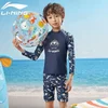 Li-Ning Dvodelni kupaći kostim za dečake, Dugi rukav, Teget