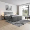 Livetastic BOXSPRING POSTELJA 180 cm x 200 cm , leseni material svetlo siva