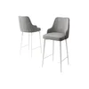 Hanah Home set od 4 barskih stolica Tera, siva tkanina Babyface, bele metalne noge