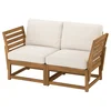 NÄMMARÖ Modularna sofa dvosed, napolju rukohvati/svetlosmeđe bajcovano Frösön/Duvholmen bež