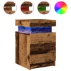 Noćni ormarići 2 kom s LED boja staro drvo 35x39x55 cm drveni