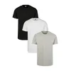 Basic T-shirt of 3 black/white/grey