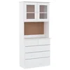 Vidaxl Komoda ALTA bela 77x35x165 cm trdna borovina