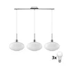 LED luster na sajli HARMA 3xE27/60W/230V matni hrom/bela