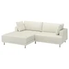 UPPAKRA Modularna sofa trosed, s lenjivcem, levo/Axvall prljavobela