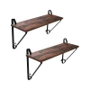 Set od 2 zidne police SHELFY braon/crna