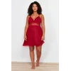 Trendyol Curve Burgundy Lace and Back Detailed Knitted Nightshirt