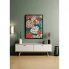 WallXpert uramljena MDF slika ARTNEWCLSYH97, listovi monstere na tamnozelenoj pozadini, 50 x 70 cm