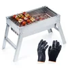 Vilde Grill węglowy stalowy składany przenośny 46x21x27 cm