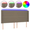 Vidaxl LED posteljno vzglavje taupe 183x16x118/128 cm blago