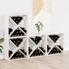 Stalak za vino 4 pcs Bijelo 62 x 25 x 62 cm Čvrsto borovo drvo