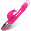 Paloqueth Thrusting & Rotating Rabbit Vibrator with 7 Thrust & 7 Vibration Modes Pink