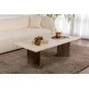 HANAH HOME Sto za dnevnu sobu Sabin Travertine Venezia Walnut