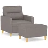 Fotelja s tabureom smeđesiva 60 cm od tkanine