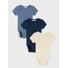 Sinsay - Pamučni bodi od rebrastog pletiva 3 pack - mid blue