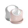 Small Baby Bib, 2-pack - Grey/Powder pink