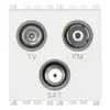 VIMAR ARKÉ PRIKLJUČ.TV-FM-SAT 3 IZLAZA 2M TV/SAT BIJELI VI19303.B