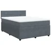 Vidaxl Box spring postelja z vzmetnico temno siva 160x200 cm žamet