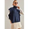 Bianco Lucci Womens Turtleneck Tie Tie Knitwear Sweater