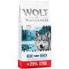 12 kg + 2,4 kg gratis! 14,4 kg Wolf of Wilderness - brez žit - Blue River - losos